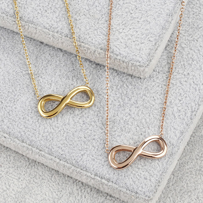 Basic Infinity Stainless Steel Plating Pendant Necklace