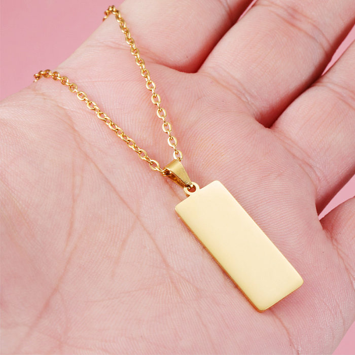 Simple Style Classic Style Geometric Stainless Steel  Gold Plated Silver Plated Pendant Necklace In Bulk