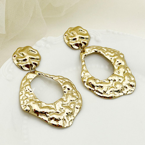 1 Pair Vintage Style Geometric Stainless Steel  Plating 14K Gold Plated Drop Earrings