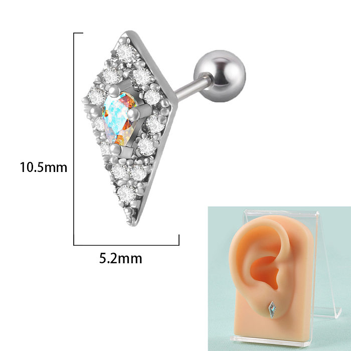 Clous d'oreilles en acier inoxydable avec incrustation de Zircon en forme d'étoile douce, 1 pièce