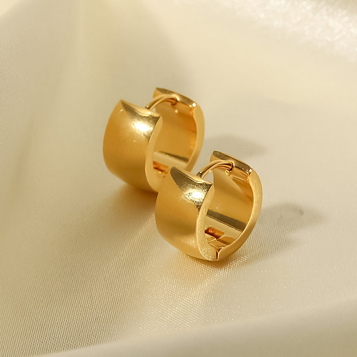 Brincos de aço inoxidável de cor sólida da moda Brincos de aço inoxidável banhados a ouro