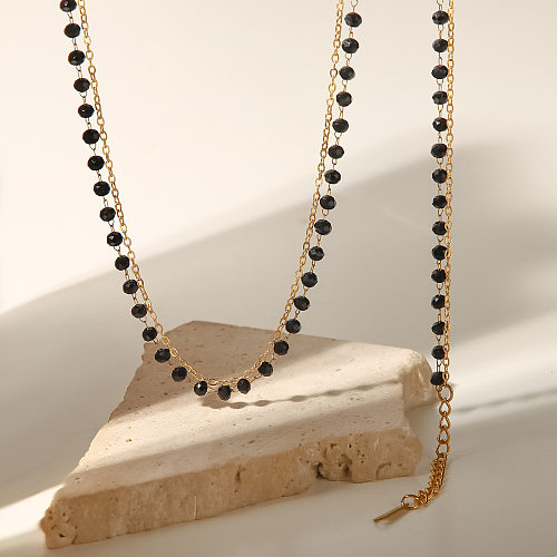 Fashion Geometric Stainless Steel  Beaded Bracelets Necklace
