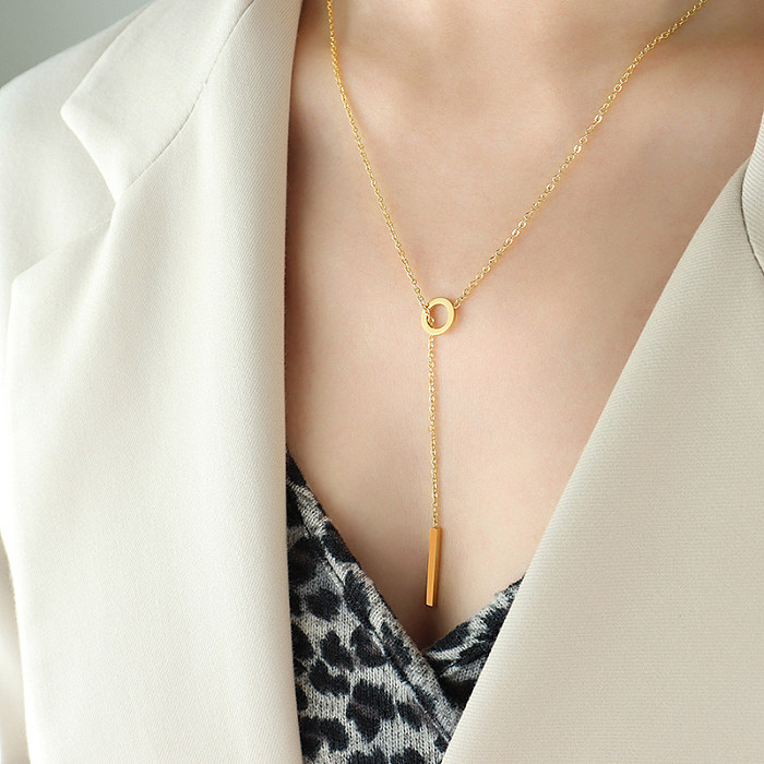 Fashion Geometric Stainless Steel Plating Necklace 1 Piece