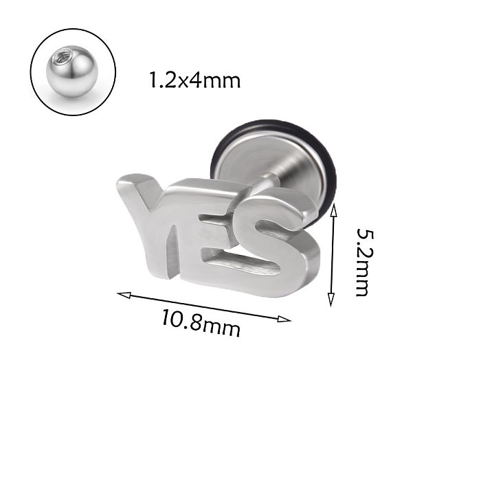 1 Pair Simple Style Letter Stainless Steel  Ear Studs