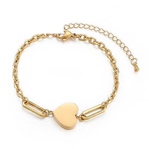 Bracelet créatif à pendentif en forme de cœur, en acier inoxydable, nouvelle mode
