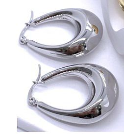 1 paire de boucles d'oreilles en acier inoxydable plaquées en forme de U de style IG
