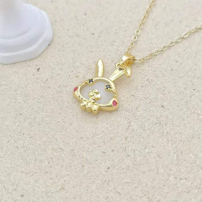 Elegant Simple Style Clouds Rabbit Gourd Stainless Steel Plating Pendant Necklace