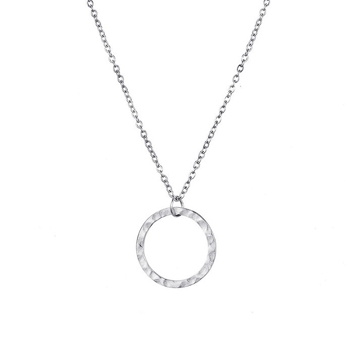 Collier à pendentif rond Simple en acier inoxydable 316 pour femmes, à la mode