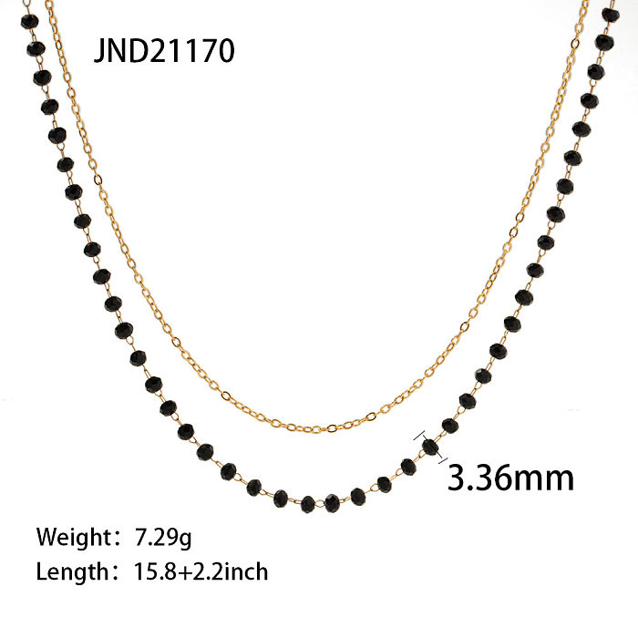 Fashion Geometric Stainless Steel  Beaded Bracelets Necklace