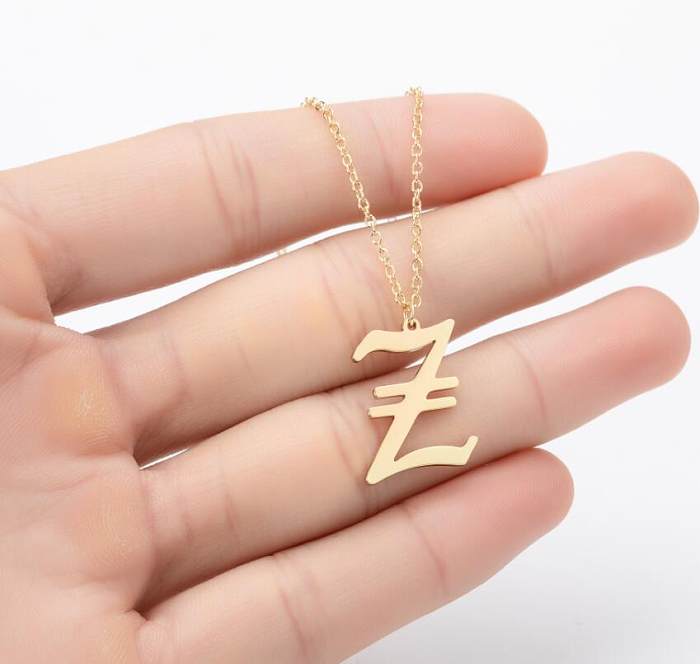 Simple Style Letter Stainless Steel  Plating Pendant Necklace