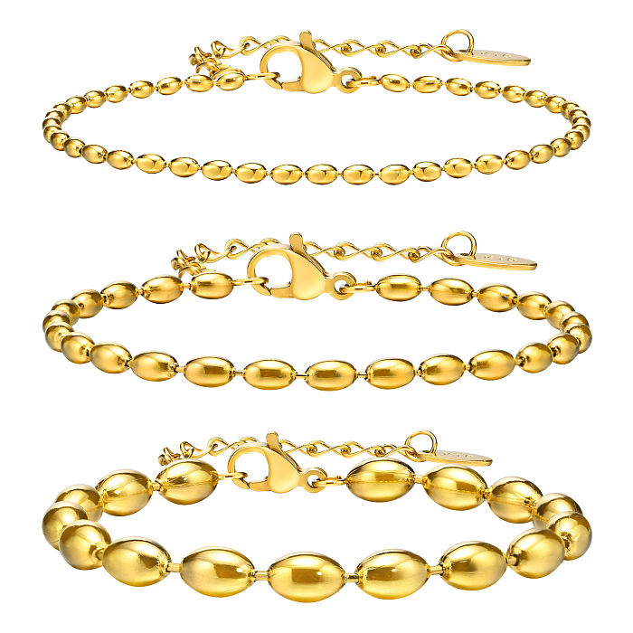 Pulseiras banhadas a ouro 18K de aço inoxidável de cor sólida estilo simples