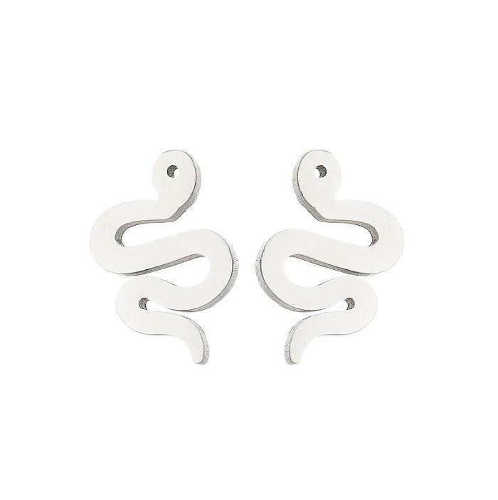 1 Pair Simple Style Snake Stainless Steel  Plating Ear Studs