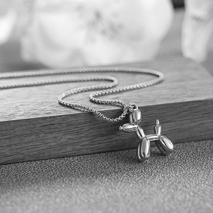 Cute Dog Stainless Steel Pendant Necklace
