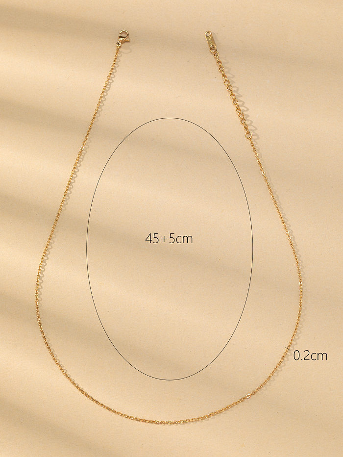 Basic Classic Style Solid Color Stainless Steel  Plating Necklace