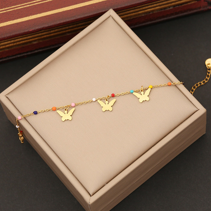 Artistic Commute Star Heart Shape Butterfly Stainless Steel Plating Bracelets