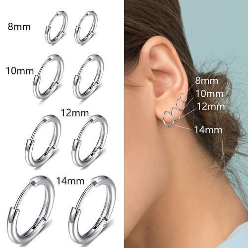 Boucles d'oreilles simples en acier inoxydable