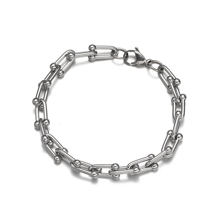 Hip-Hop Geometric Titanium Steel Polishing Bracelets