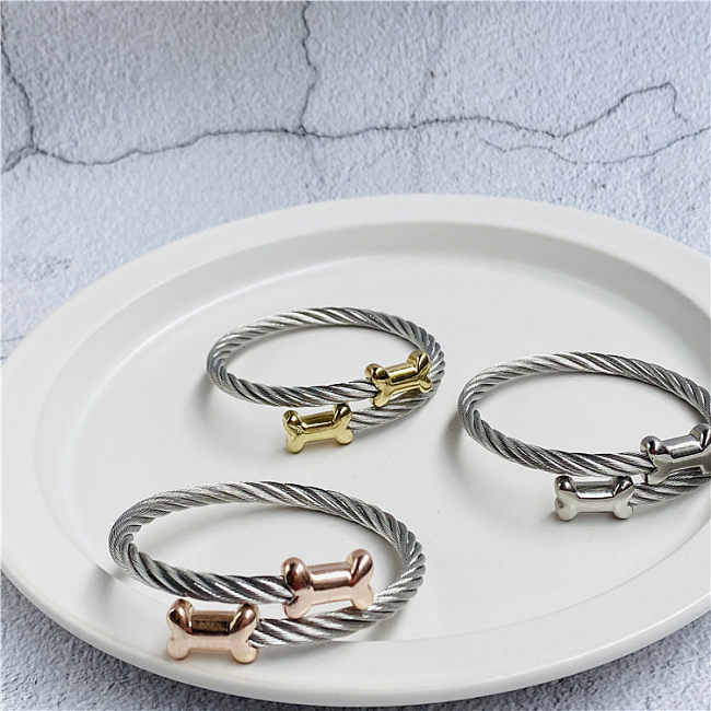Casual Cool Style Unforgettable Stainless Steel Knitting Bracelets