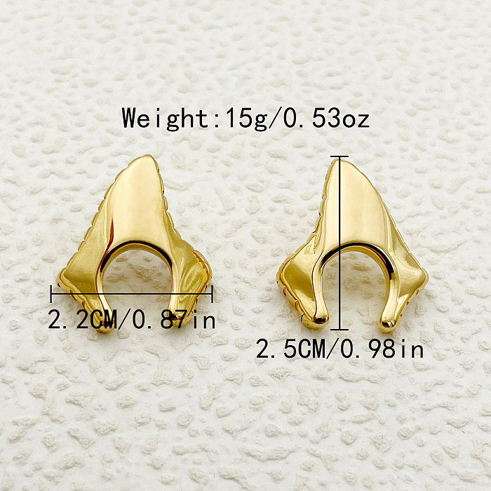 1 paire de clous d'oreilles en acier inoxydable plaqué or, couleur unie, pour trajet