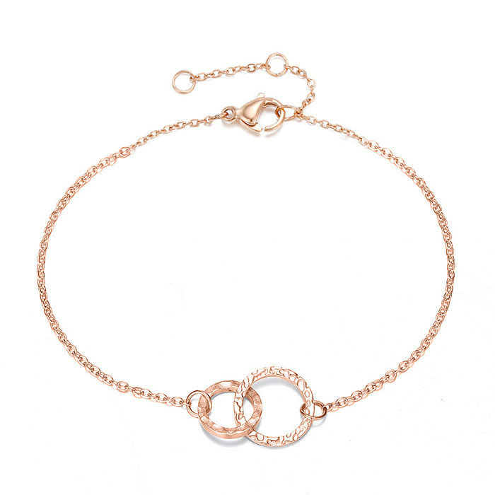 Bracelet rond Simple en acier inoxydable plaqué or, nouveaux accessoires, mode coréenne, creux, vente en gros de bijoux