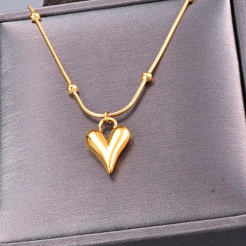 Wholesale Jewelry Three-dimensional Heart-shaped Pendant Stainless Steel Necklace jewelry