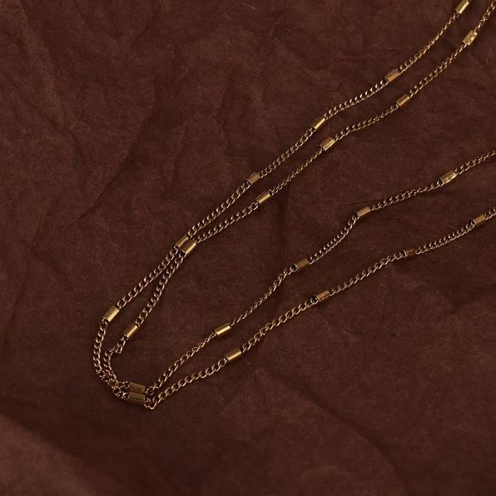 Lässiger, moderner Stil, klassischer Stil, einfarbig, 14 Karat vergoldete Halskette aus Edelstahl in großen Mengen