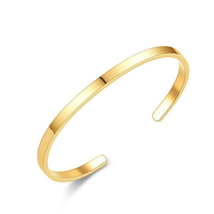 Fashion Simple Gold Plated Bracelet C-Shaped Titanium Steel Bracelet