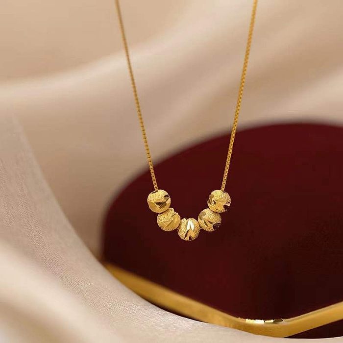 Simple Style Commute Letter Stainless Steel Inlay Rhinestones Pendant Necklace