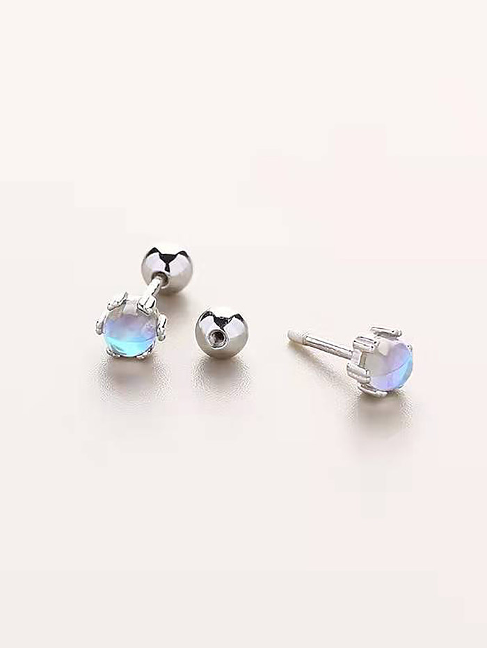 1 Piece Luxurious Round Solid Color Inlay Stainless Steel  Resin Ear Studs