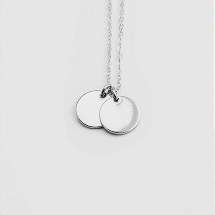 Stainless Steel  Round Pendant Necklace