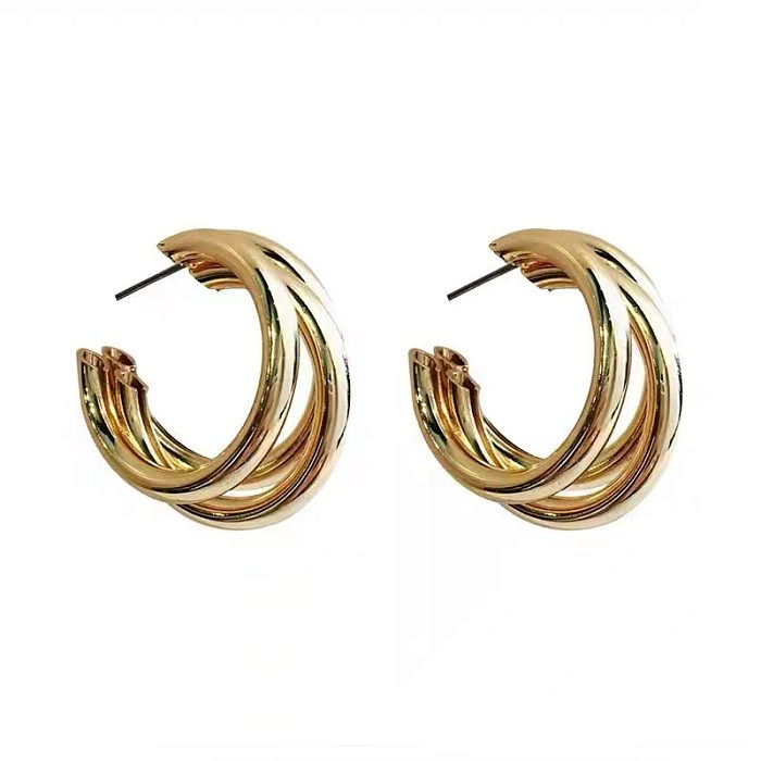 1 Paar lässige Streetwear-Ohrringe aus Edelstahl mit geometrischer Beschichtung