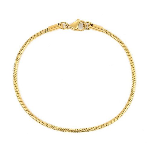 Simple Style Solid Color Stainless Steel Plating Bracelets