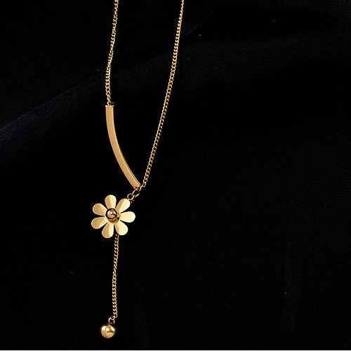 Sweet Flower Stainless Steel Plating Necklace