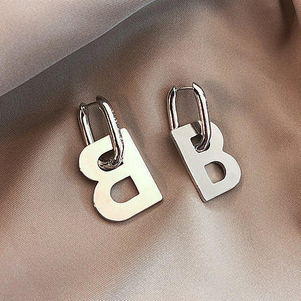1 paire de boucles d'oreilles pendantes en acier inoxydable, Style Cool exagéré, placage de lettres