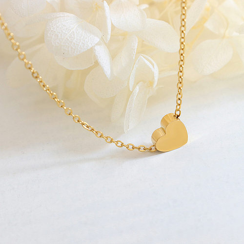 1 Piece Sweet Heart Shape Stainless Steel Plating Necklace