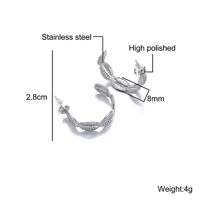 1 Pair Elegant Lady C Shape Oval Tassel Plating Stainless Steel  Earrings