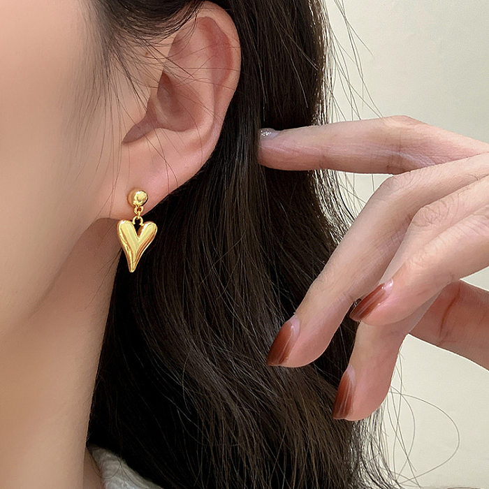1 Paar Damen-Ohrringe aus Edelstahl mit süßer Herzform
