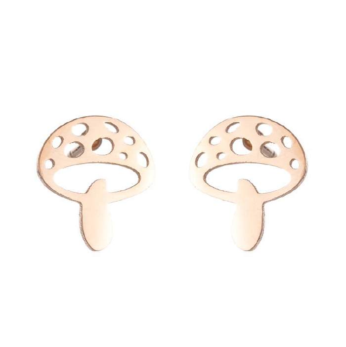Fashion Maple Leaf Flower Stainless Steel  Plating Ear Studs 1 Pair