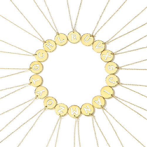 Einfache Halskette mit Buchstaben-Anhänger aus Edelstahl mit 14-Karat-Vergoldung