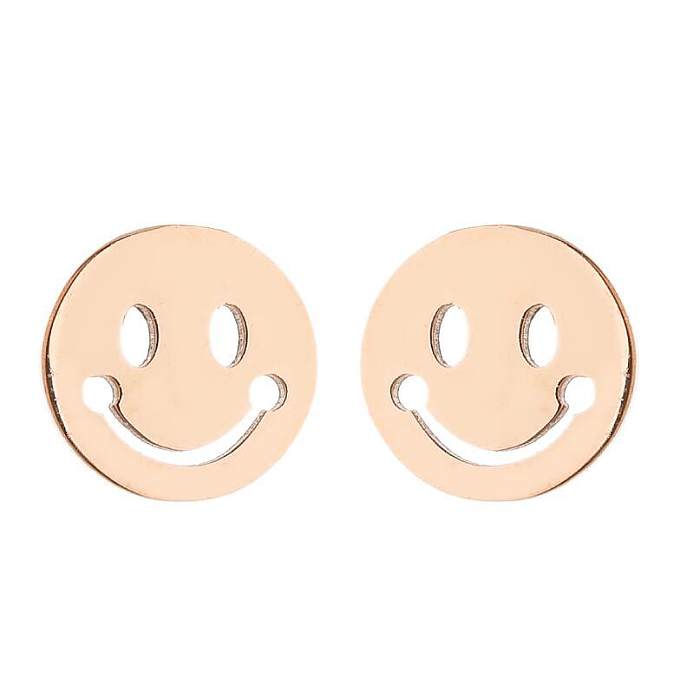 Women'S Simple Style Geometric Heart Stainless Steel  No Inlaid Ear Studs Plating Stainless Steel  Earrings