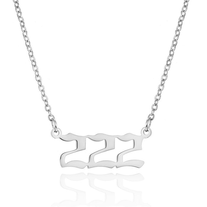 Simple Retro Single-layer Stainless Steel  Number Necklace Wholesale jewelry