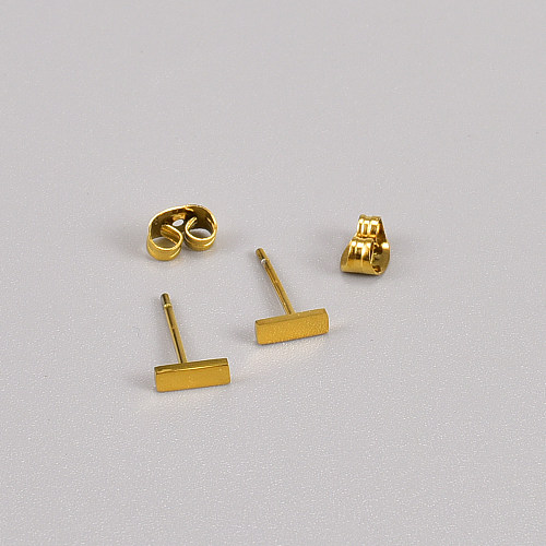 Fashion Square Stainless Steel Plating Ear Studs 1 Pair