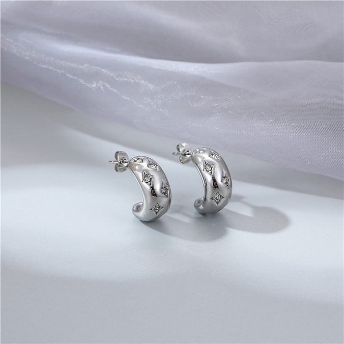 1 Pair Fashion Star Stainless Steel Plating Ear Studs