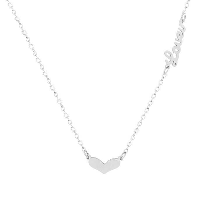1 Piece Hawaiian Sexy Romantic Letter Heart Shape Stainless Steel Plating Necklace