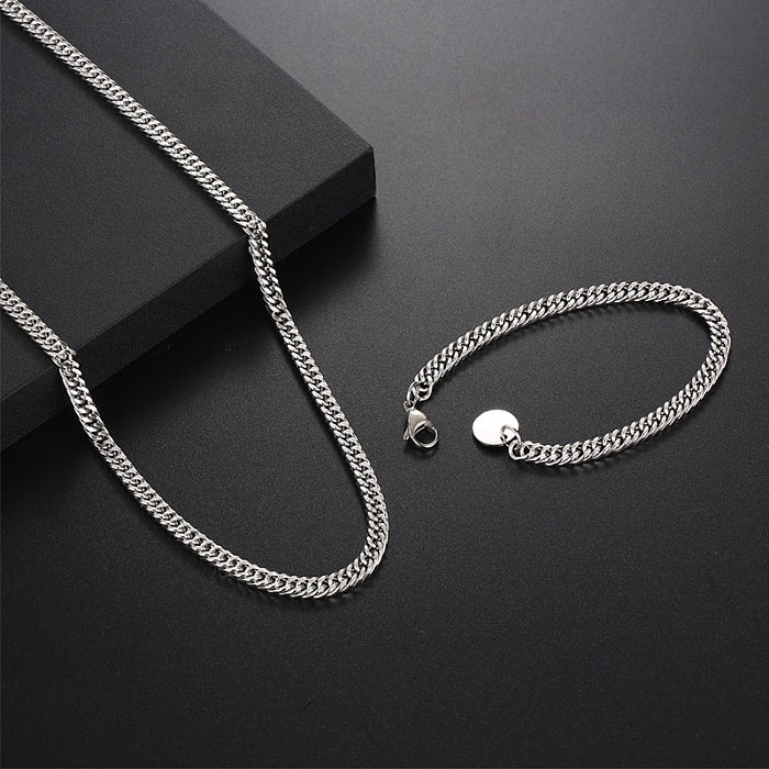 Korean Round Pendent Titanium Steel Bracelet Necklace Wholesale