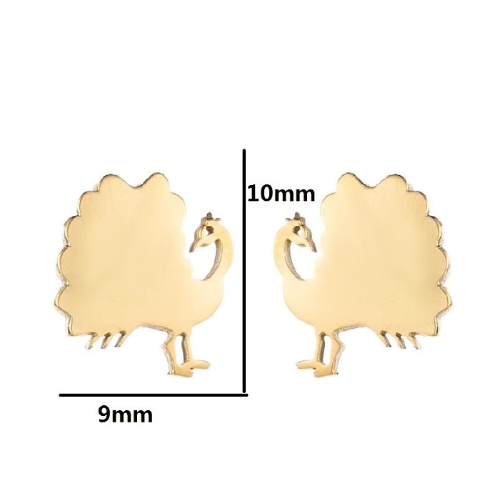 1 Pair Fashion Animal Stainless Steel Plating Ear Studs