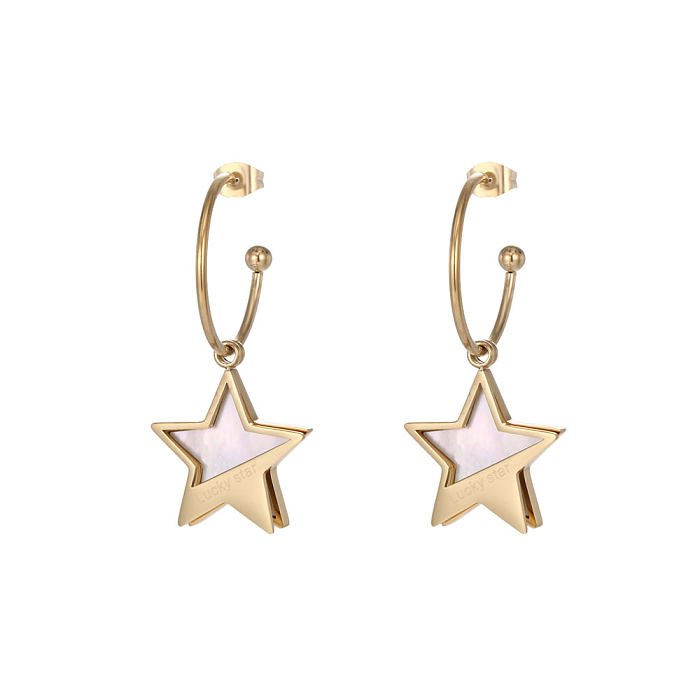 1 Piece Casual Star Plating Stainless Steel Earrings
