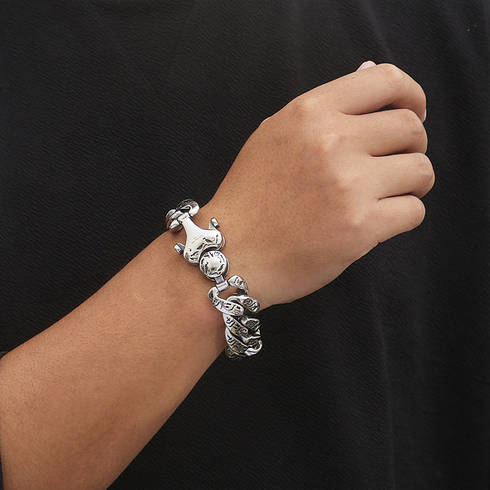 Hip-Hop Rock Geometric Solid Color Stainless Steel Plating Bracelets