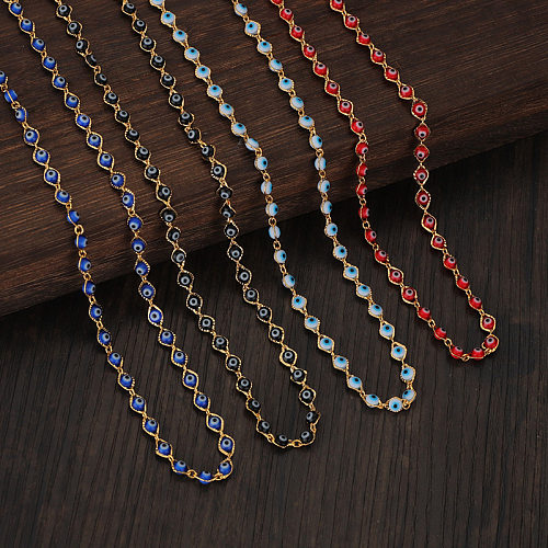 Wholesale Jewelry Eyes Color Stitching Stainless Steel  Necklace jewelry