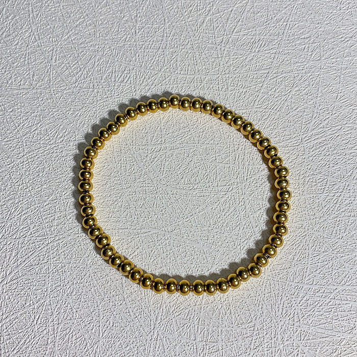 Bracelets de placage de perles géométriques en acier inoxydable de style simple